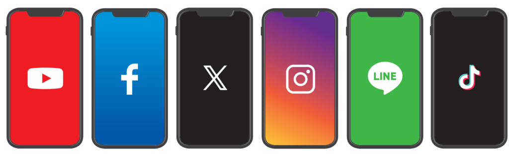 主要なSNS一覧のロゴ画像